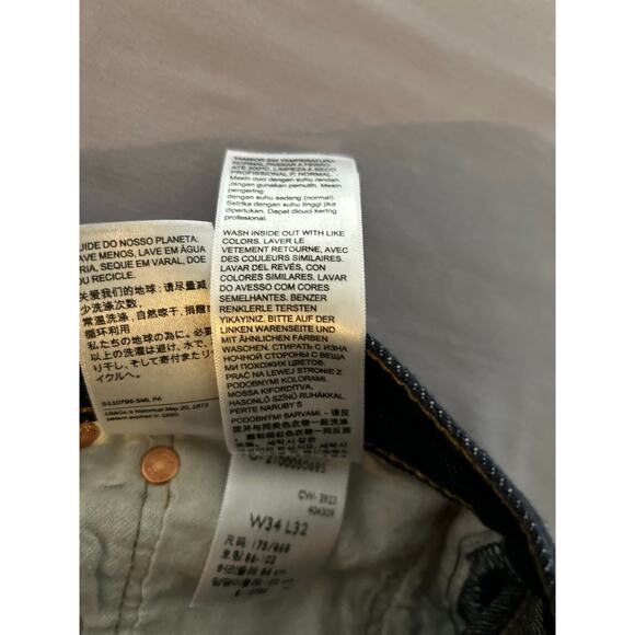 Levi's 501 Original Fit Jeans Men's 34x32 Straight Leg Button Fly Denim Preppy - Picture 12 of 13